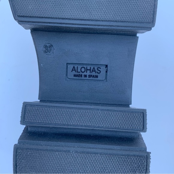 Alohas Black Trailblazer Crystal Clear White Silver Chunky Leather Loafers 37 - Picture 13 of 16